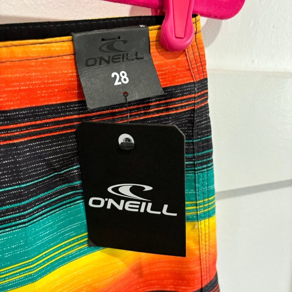 O’Neill Boys Santa Cruz Board Shorts Swim Trunks Multi Stripe Size 16 NWT - Picture 4 of 10